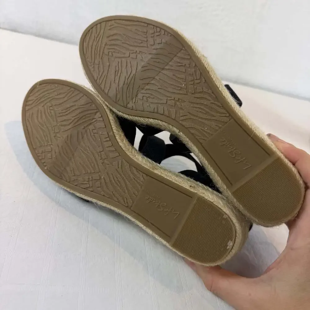 Lifestride shoes women's size 6 M espadrilles black canvas upper resort wear